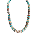 Sterling Silver Crazy Wild Horse Turquoise Bead Necklace