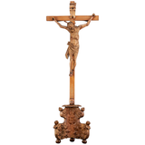 Antique 17th Century Baroque Standing Wooden Cross