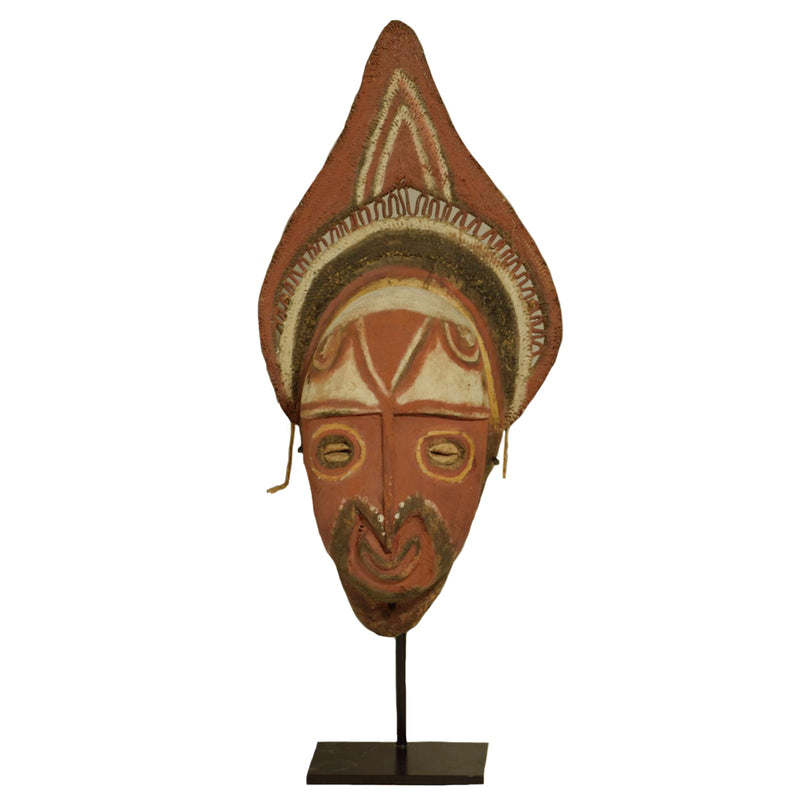 Papua New Guinea Red Balsa Wood Abelam Harvest Yam Mask