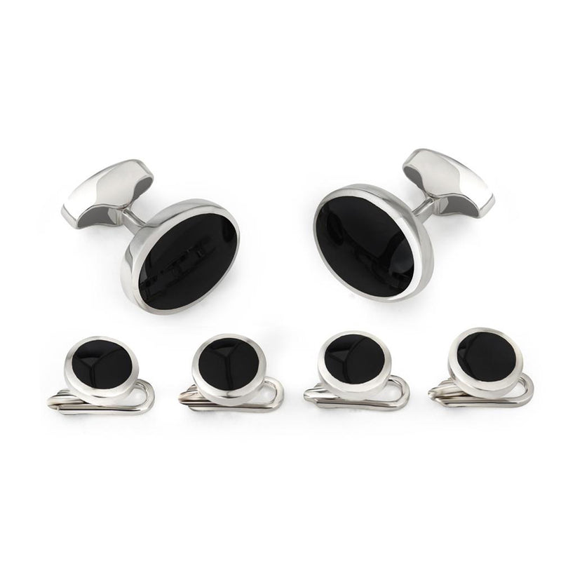 CLASSIC STERLING SILVER AND ONYX DRESS SET