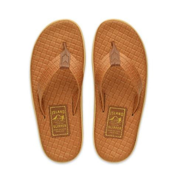 Cognac Italian Weave Thong Sandal