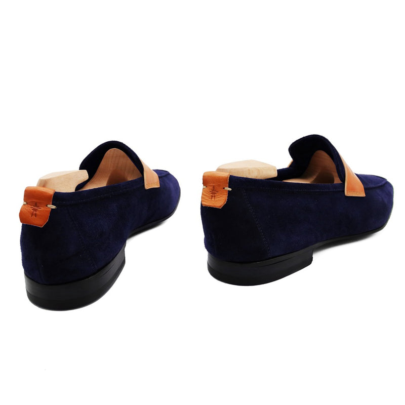 Navy Tahiti Suede Loafers