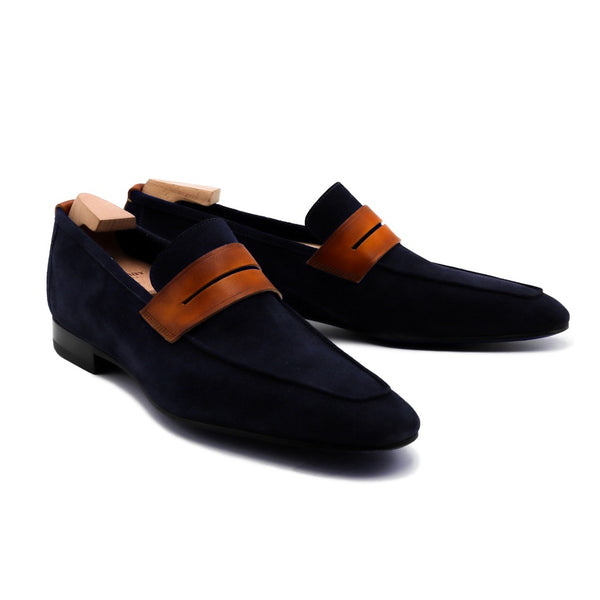 Navy Tahiti Suede Loafers
