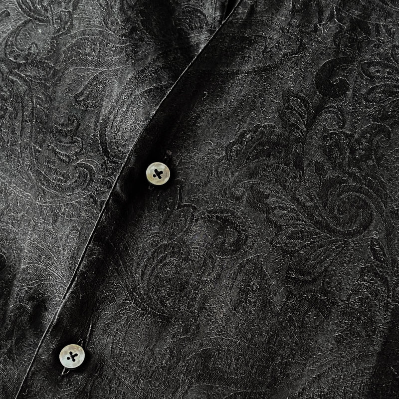 Count Collar Cotton Jacquard Long Sleeve Shirt (Made to order)