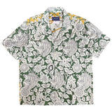 "BIRDS" Series Hand Painted Short Sleeve Shirt - Green