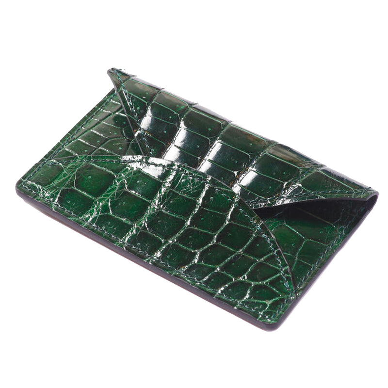 Green Crocodile Card Case