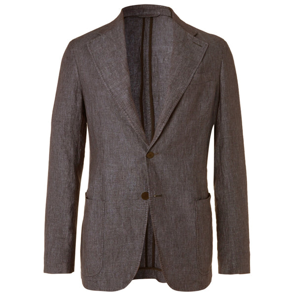 Brown Linen Unstructured Jacket (Made to Order)