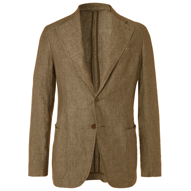 Tobacco Linen Unstructured Jacket (Made to Order)