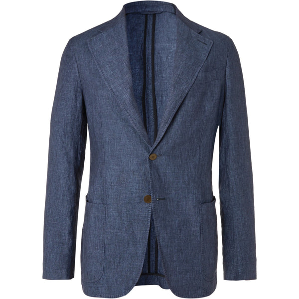 Indigo Linen Unstructured Jacket (Made to Order)