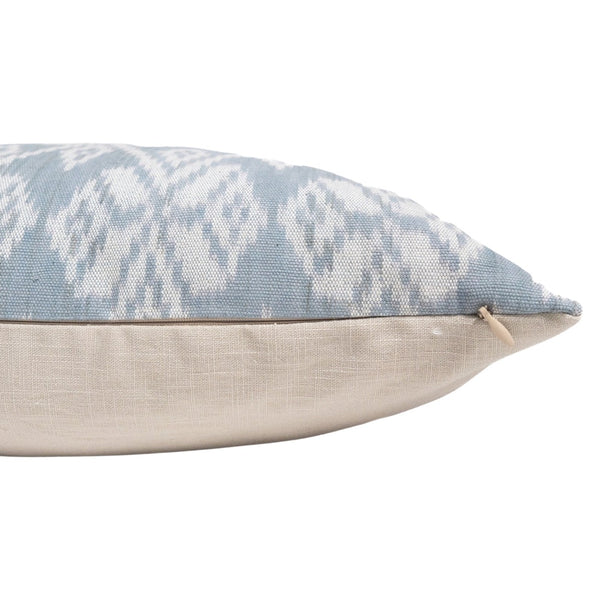 Handwoven Indonesian Ikat Cushion Cover - Pale Blue
