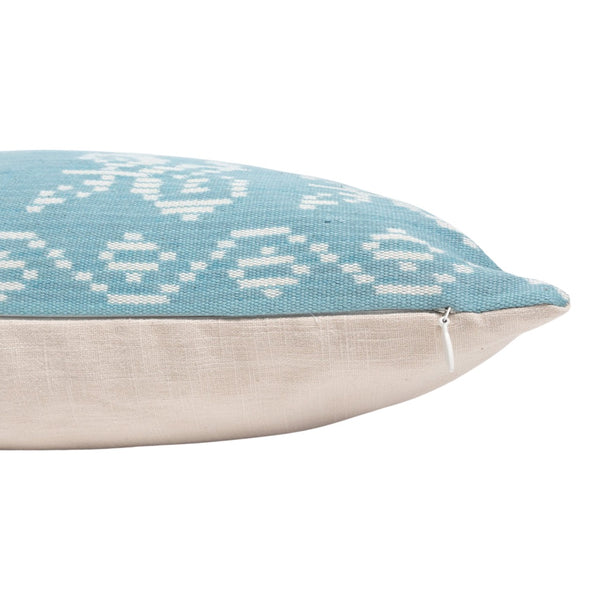 Handwoven Indonesian Ikat Cushion Cover - Aqua