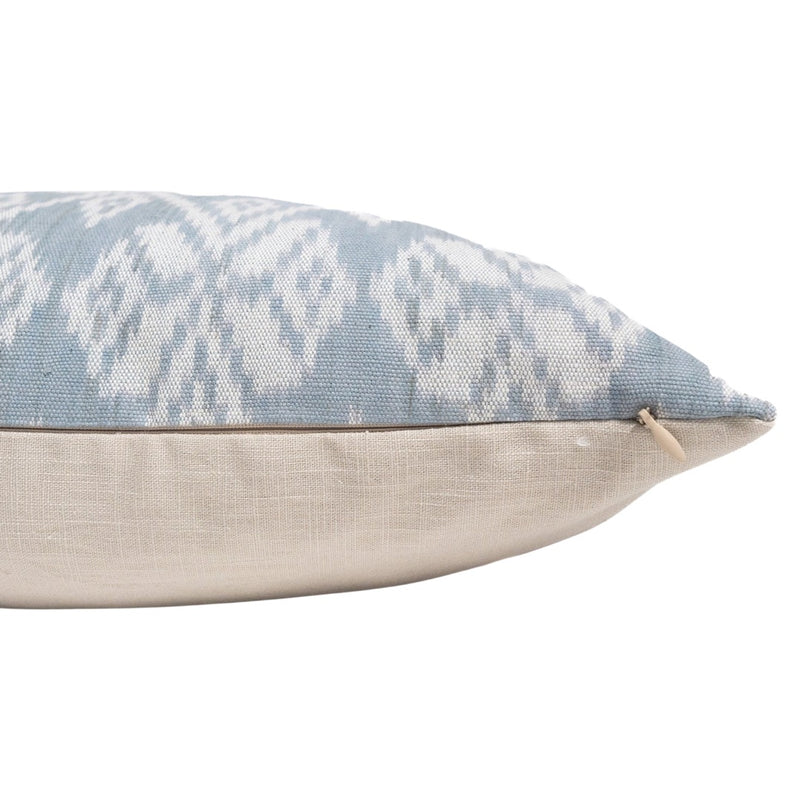 Handwoven Indonesian Ikat Cushion Cover - Pale Blue