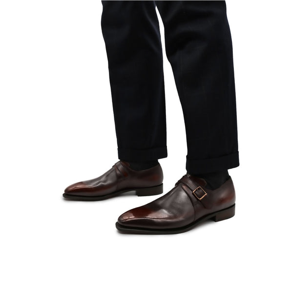Ebony Arca Buckle Monk Straps