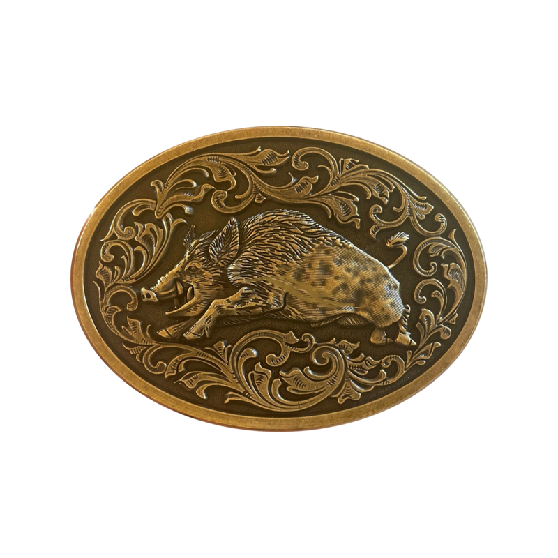 Vintage Brass Wild Boar Belt