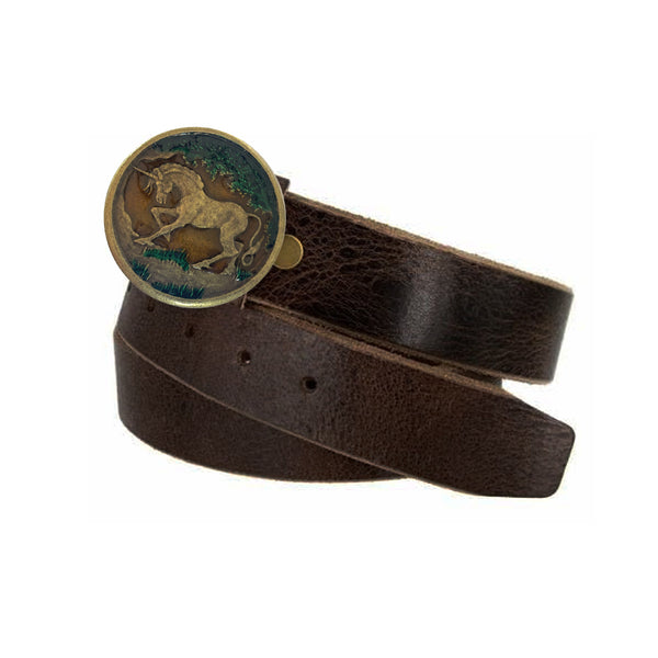 Vintage Hand Painted Unicorn Horse Belt