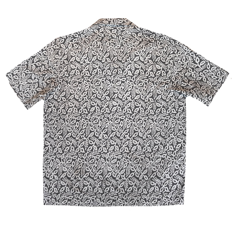 Block Print Short Sleeve Shirt - Black / Natural