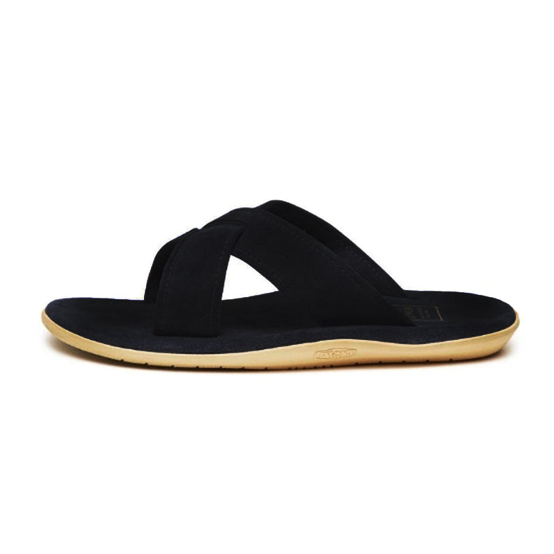 Black Suede Criss Cross Slide