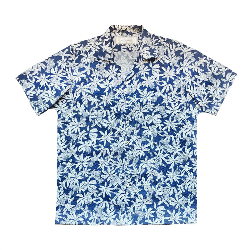 "Yuko" Japanese Seersucker Short Sleeve Shirt (Made To Order)