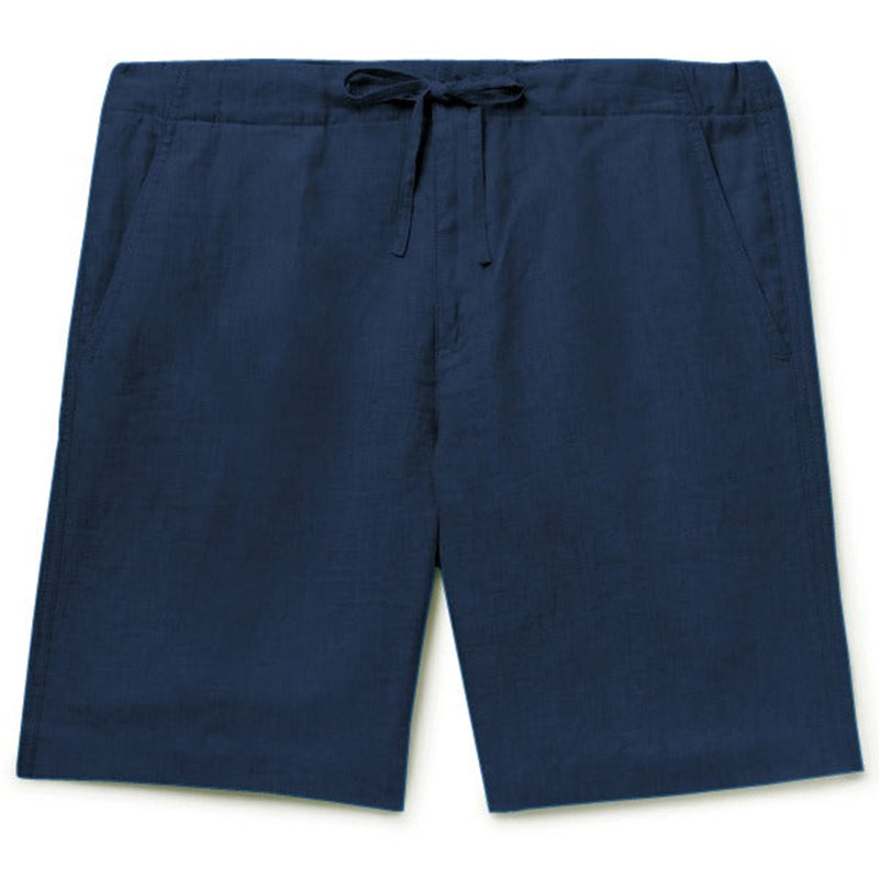 Navy Linen Drawstring Shorts (Made to Order)