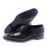 Black and Brown Cap Toe Oxford Shoe