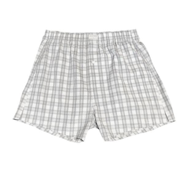 Grey / White Checks Cotton Boxer Shorts
