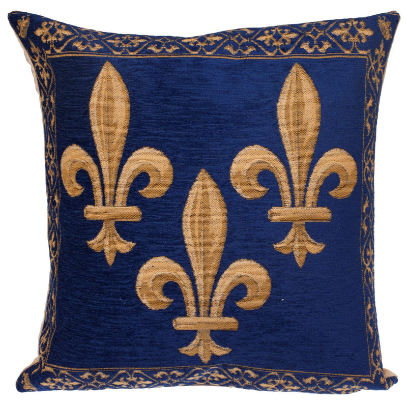 Fleur de Lis Cushion Cover - Blue