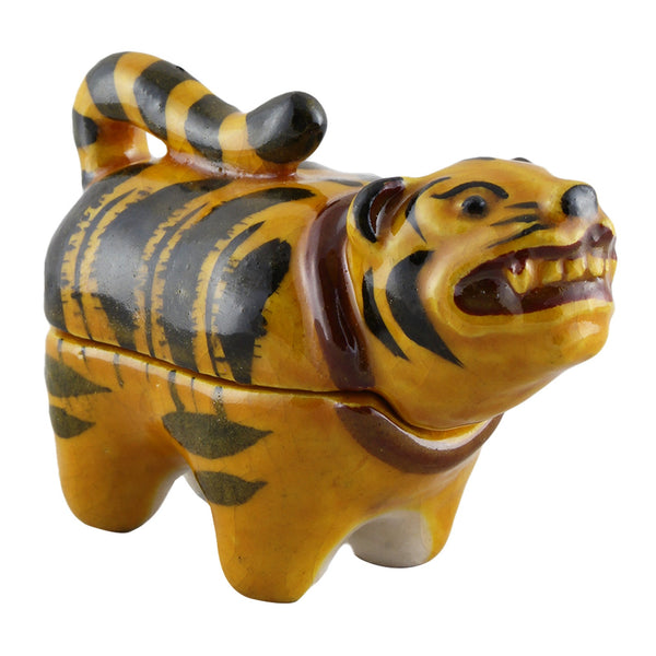 Vintage yellow tiger kogo incense holder