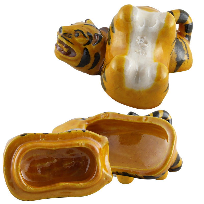 Vintage yellow tiger kogo incense holder