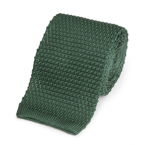 KNITTED SILK TIE IN RACING GREEN