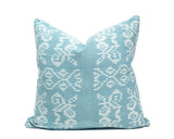 Handwoven Indonesian Ikat Cushion Cover - Aqua