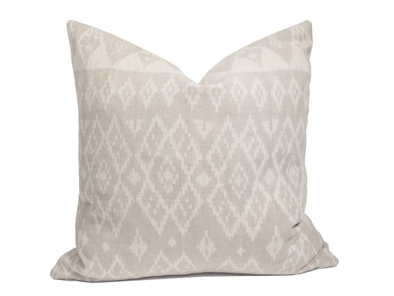 Handwoven Indonesian Ikat Cushion Cover - Grey