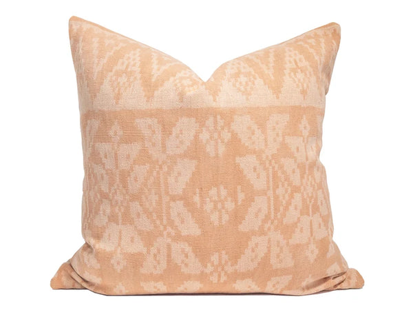 Handwoven Indonesian Ikat Cushion Cover - Peach