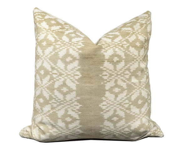 Handwoven Indonesian Ikat Cushion Cover - Pale Green