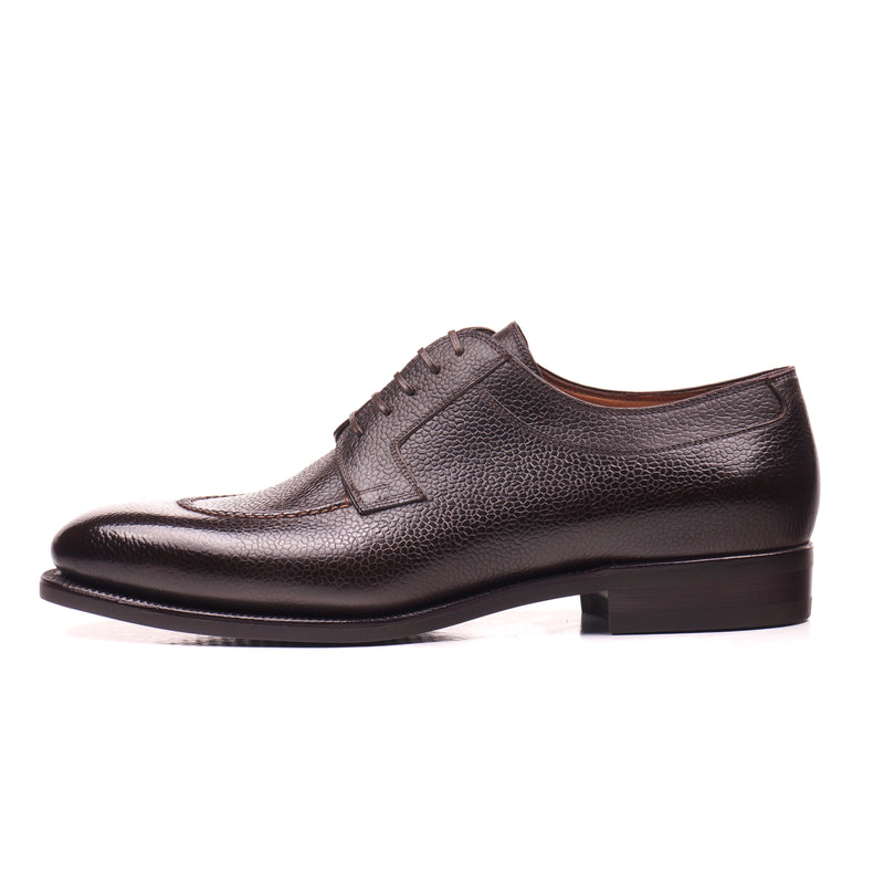 Dark Brown Hatched French Calfskin Apron Derby