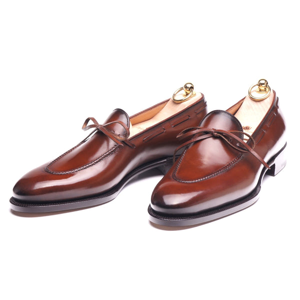 Brown Patina Calf String Loafers