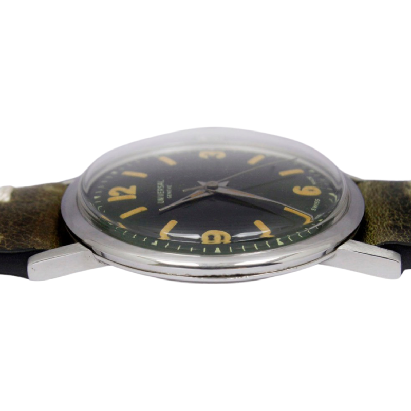 Vintage Green Dial Steel Watch