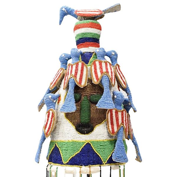 Yoruba Multi Colored Beaded Bird Crown