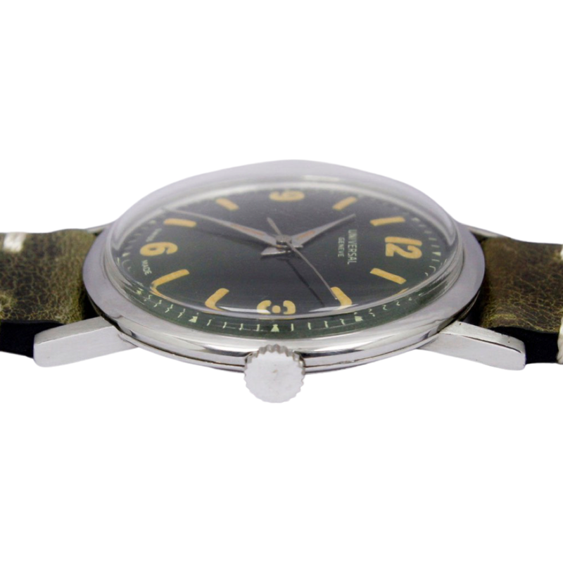Vintage Green Dial Steel Watch