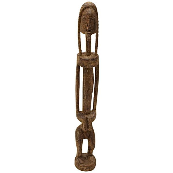 Hand Carved Wood Old Male Statue