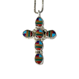 Vintage Mosaic Cross Necklace