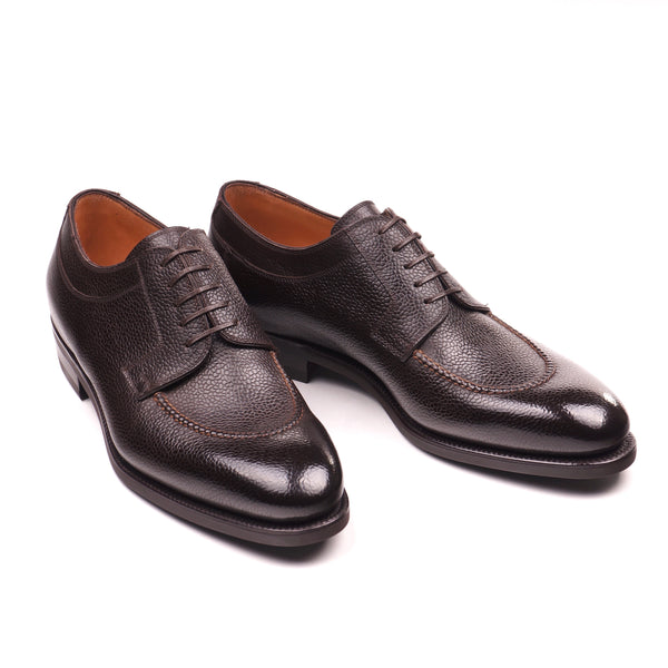 Dark Brown Hatched French Calfskin Apron Derby