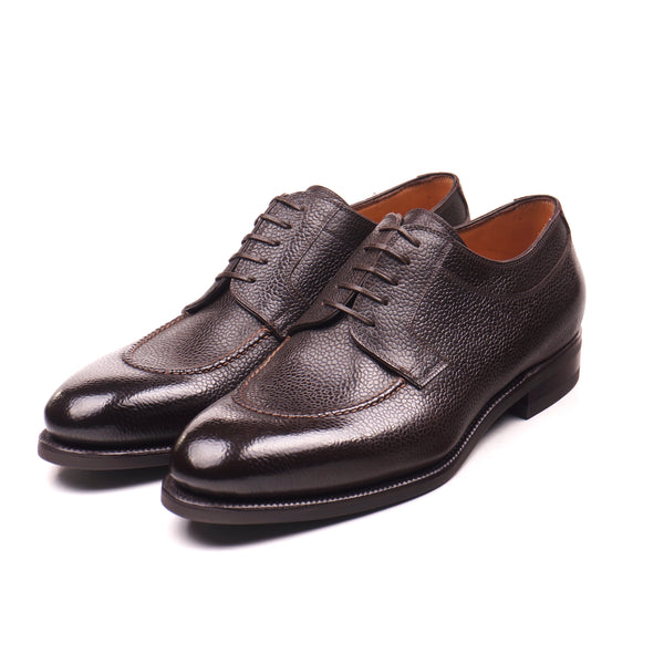 Dark Brown Hatched French Calfskin Apron Derby
