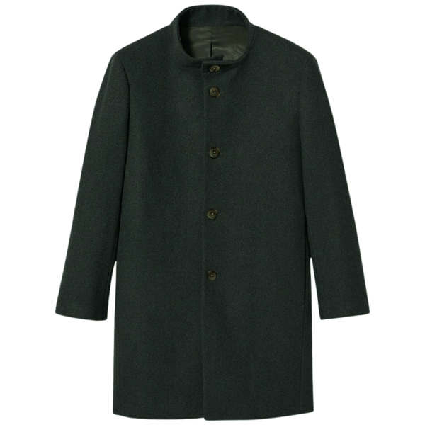 Pure Wool Funnel Neck Coat (Made to Order)