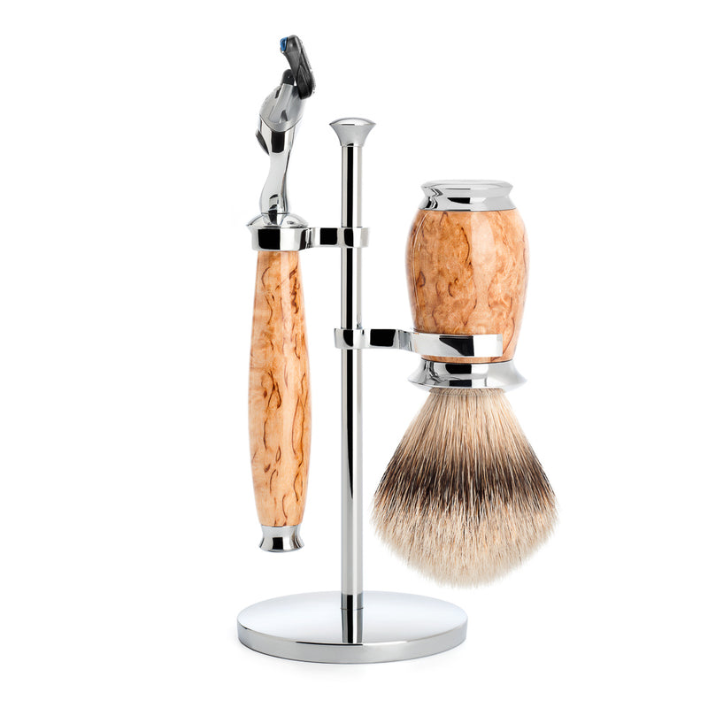 PURIST Shaving Set (Karelian Masur Birch/Gillette Fusion)