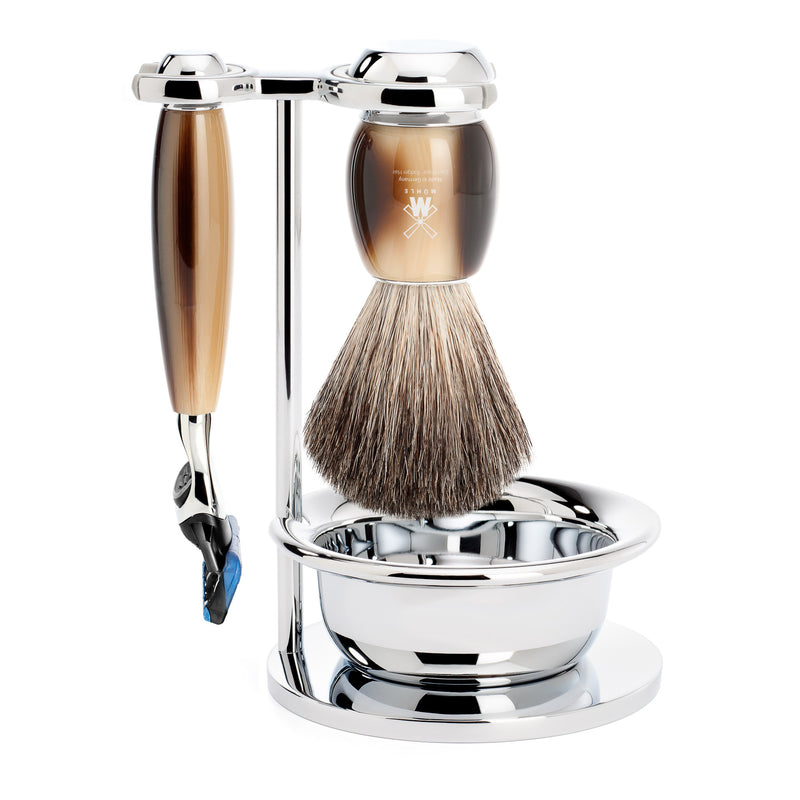 VIVO Shaving Set (Resin Horn Brown/Gillette Fusion)