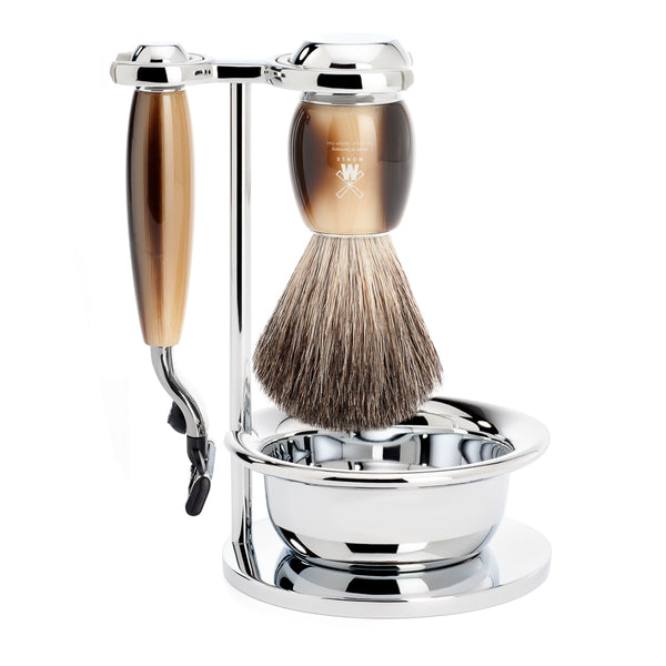 VIVO Shaving Set (Resin Horn Brown/Gillette Mach3)