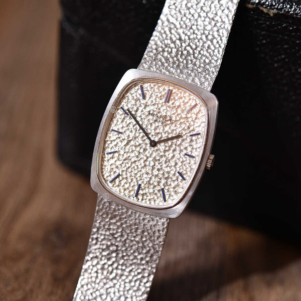 Ref.3567 White Gold Tonneau with Pitted Dial & Bracelet