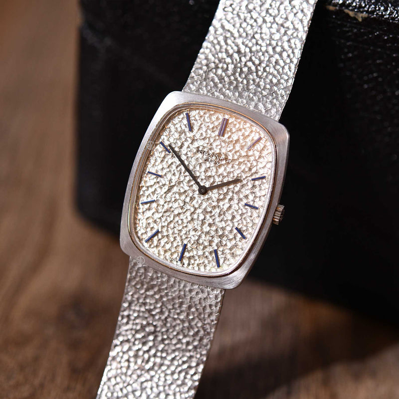 Ref.3567 White Gold Tonneau with Pitted Dial & Bracelet