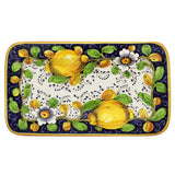 Hand painted Italian Ceramic Serving Tray - "Lemons and Flowers"