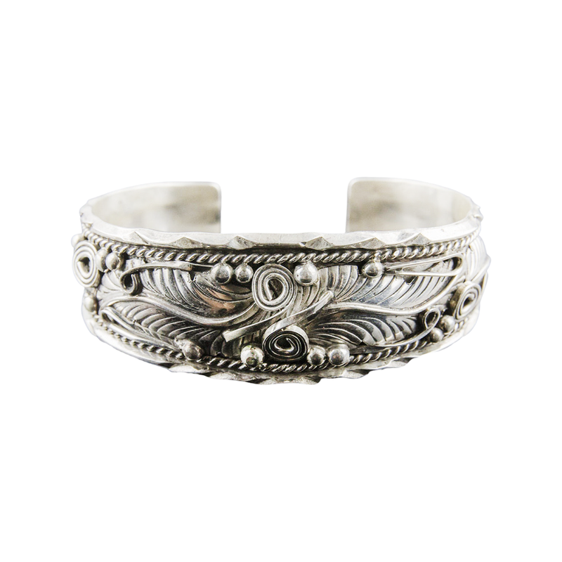 Vintage Navajo Handmade Sterling Silver Cuff Bracelet